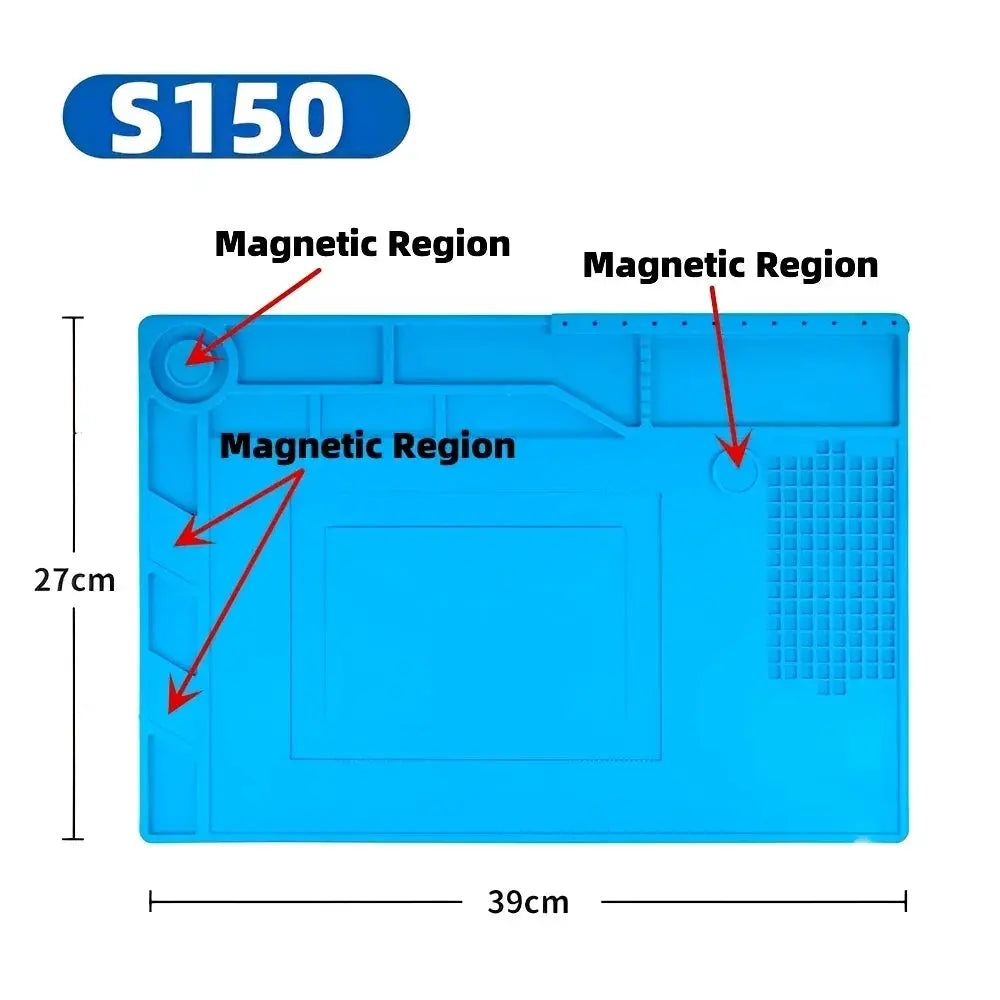 Magnetic Mat Silicone Repair Mat Circuit Board Soldering Pad Heat Resistant 932°F Anti-Static for ESD Iron Phone Repair from PriceLows™