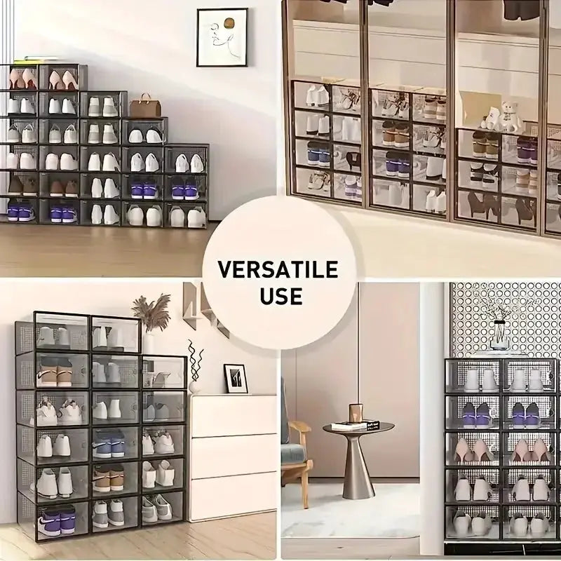 24pcs Large Stackable Plastic Shoe Storage Boxes Dustproof Transparent Display Cabinet for Men/Women Sports Shoes Boots Hat Orga from PriceLows™