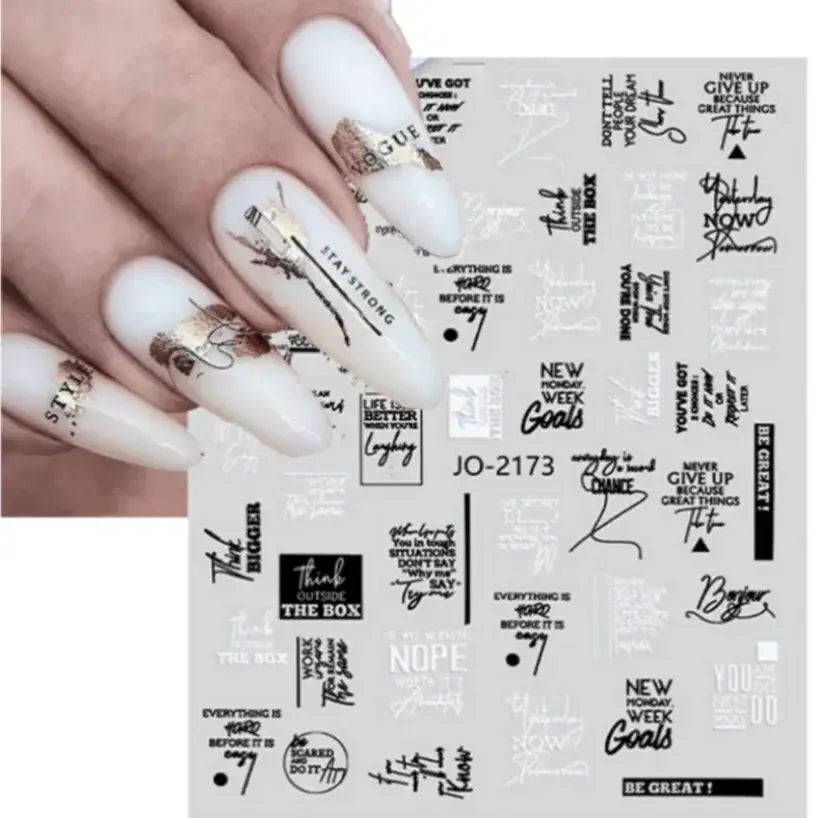 1PCS Laser Love Letter Nail Sticker Nail Art Decoration Flower Star supplies Decals Press On Nails Stickers Parts from PriceLows™