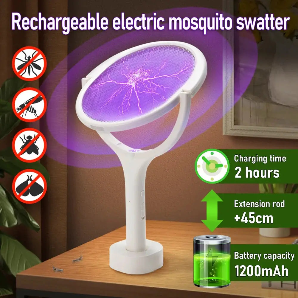 6 in 1 3500V Multifunctional Mosquito Killer Adjustable Mosquito Swatter USB Rechargeable Fly Trap Household Tool from PriceLows™