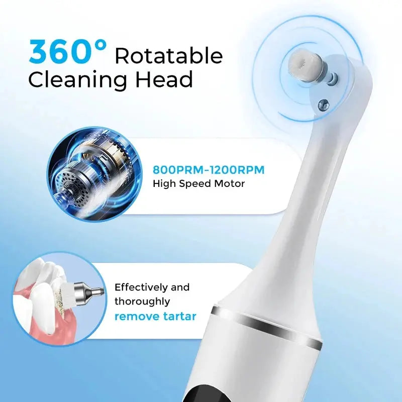 Electric Tooth Polisher | 6 Brush Heads | 5 Speed Modes | One Size
