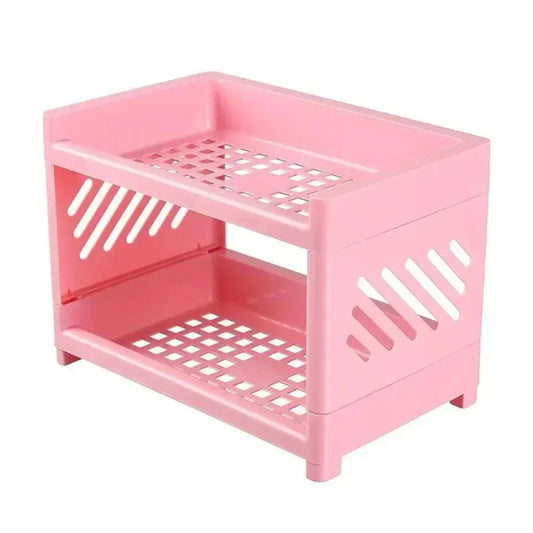 Modern Double-Deck Desk Storage Rack – Open Frame Office Organizer for Stationery, Notebooks & Daily Sundries from PriceLows™