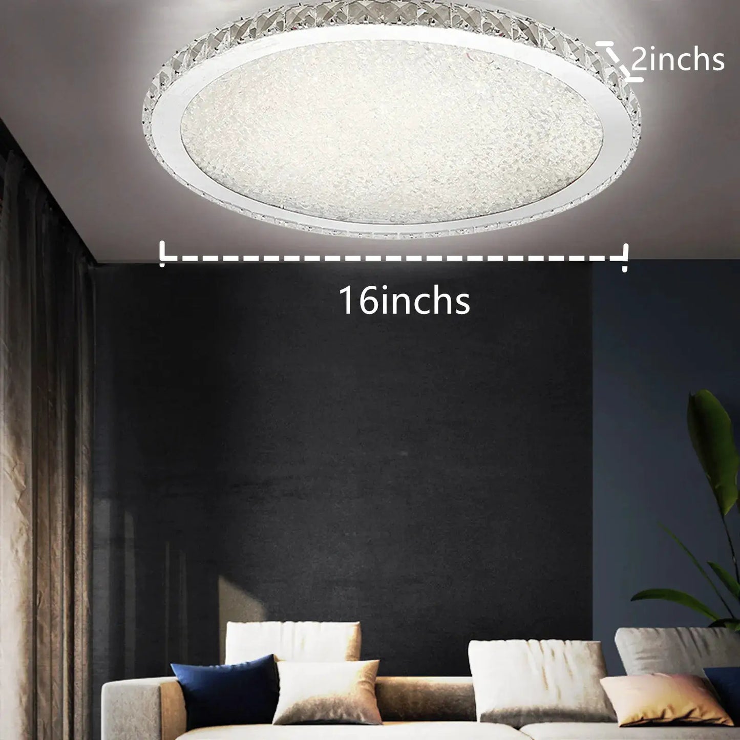 LOYALHEARTD 16" Modern Crystal Ceiling Light Pendant Lamp Luxury Embedded Installation Round LED Chandelier Raindrop Design from PriceLows™