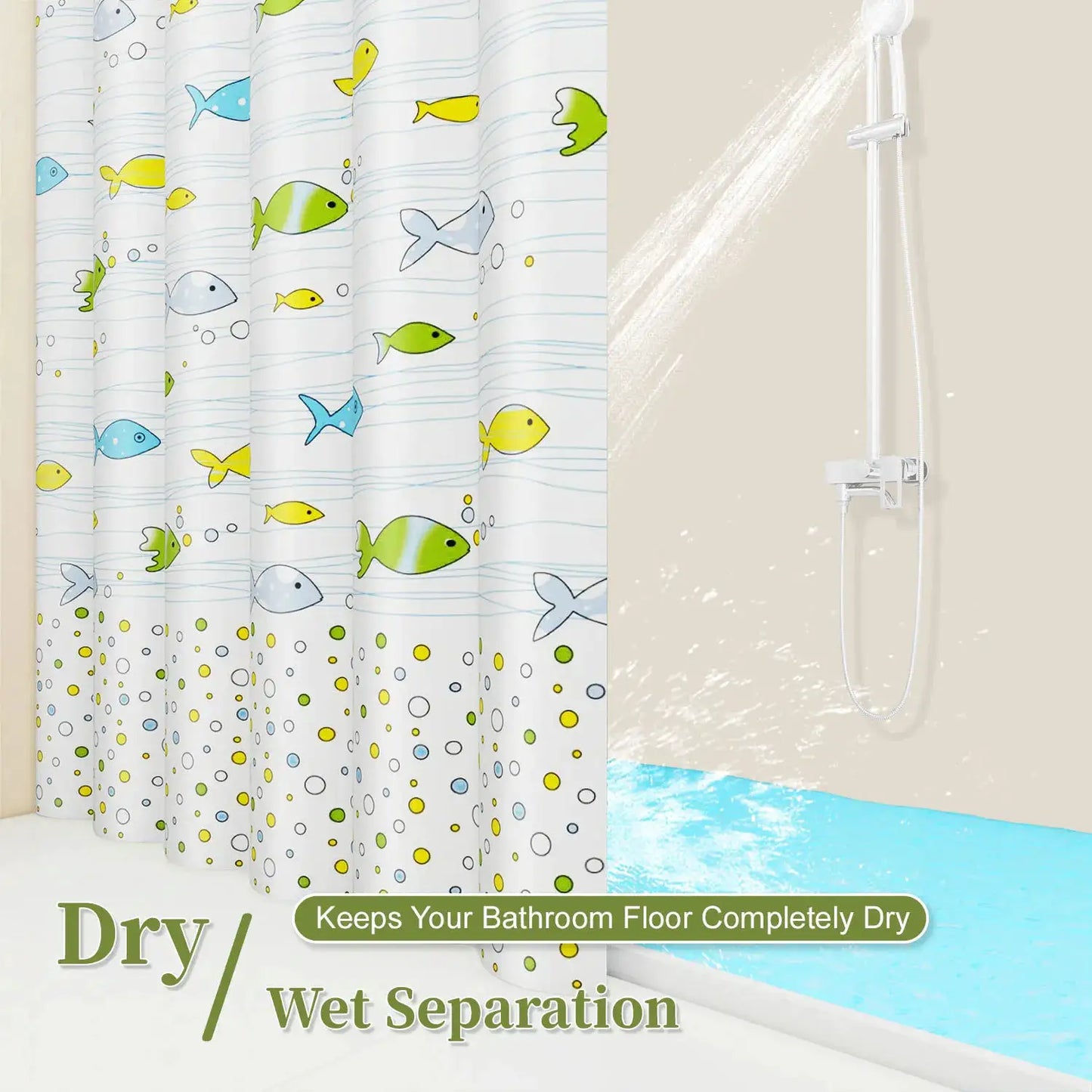 1pc Ocean Cute Tropical Fish Shower Curtain Waterproof PEVA Beach Bathroom Accessories Personalized Design from PriceLows™
