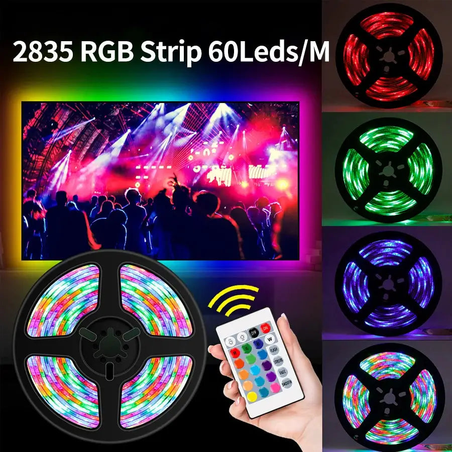 USB 2M/3M RGB Led Strip Light 2835 60Leds DC 5V RGB Ribbon Led Tape with IR Remote Control PC TV Backlight Gaming Room Decor from PriceLows™