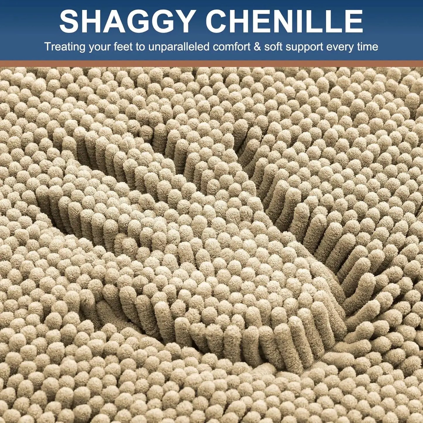 Bathroom Rugs Sets 2 Piece, Soft Absorbent Chenille Machine Washable Non Slip Shaggy Bath Rug Set for Tub, Shower, and from PriceLows™