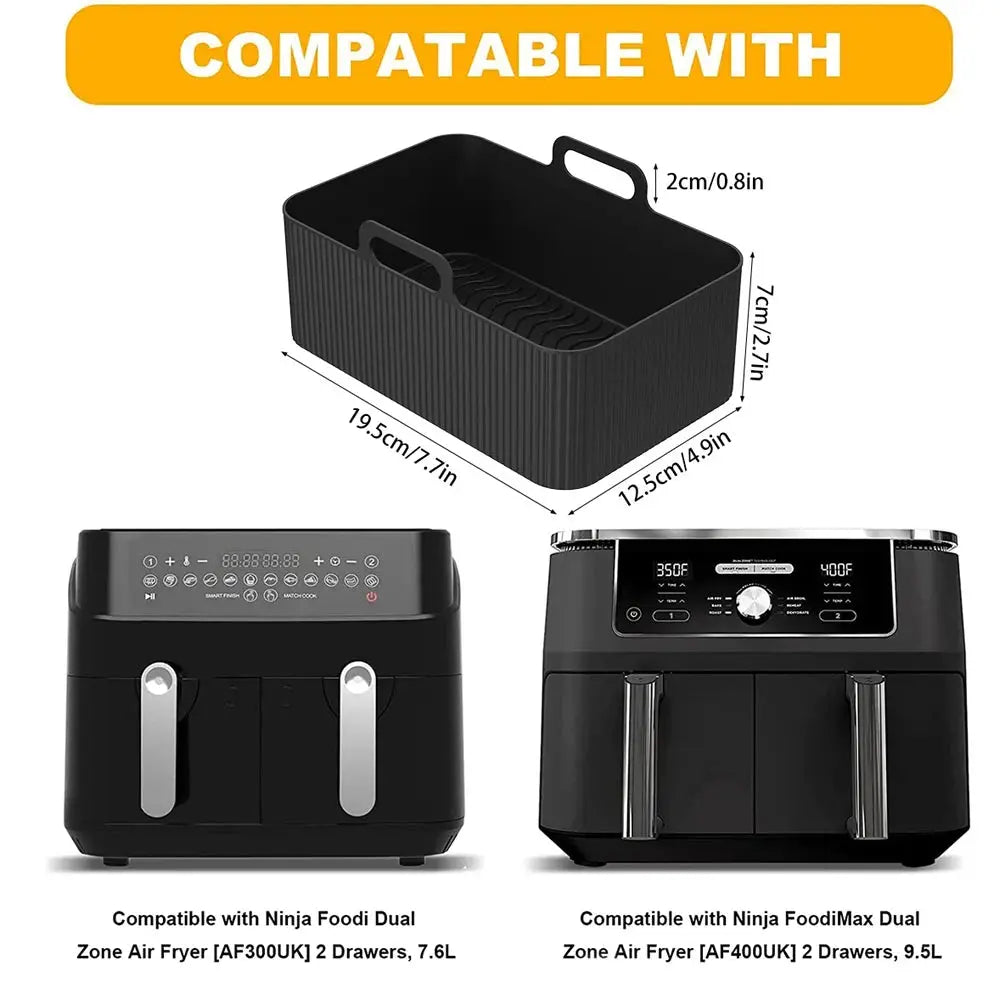Air Fryer Silicone Tray | Reusable | Dual Basket | Ninja Compatible 1 or 2