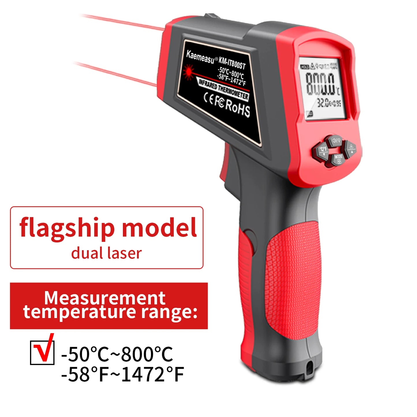 Infrared Thermometer Gun | Non Contact | 1.9 Inch Display