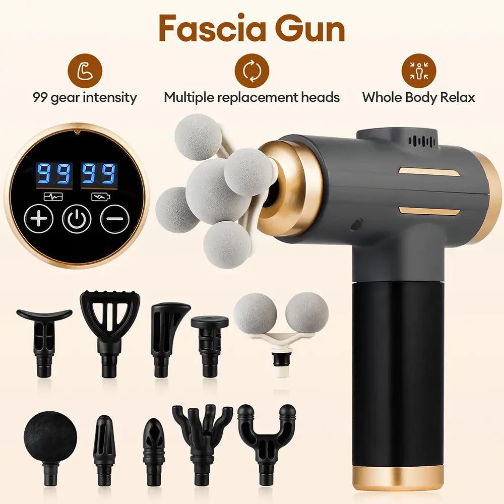 Massage Gun | 11-In-1 Electric Massager | 99 Levels | Whole Body Massager