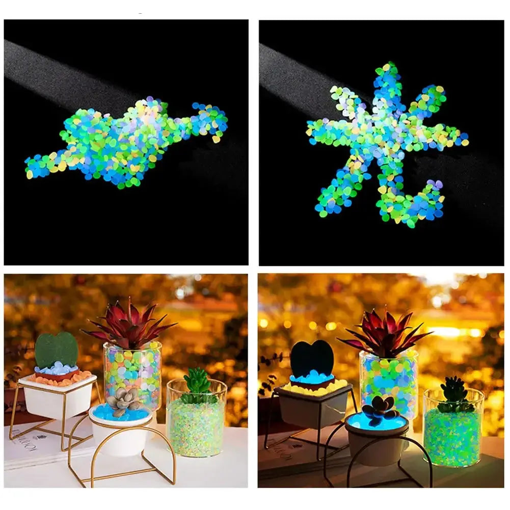 100Pcs Pebbles Glow In The Dark Pebbles Glowing Stones Fish Tank Aquarium Decor Rocks Pebbles for Garden Yard Patio DIY Stones from PriceLows™