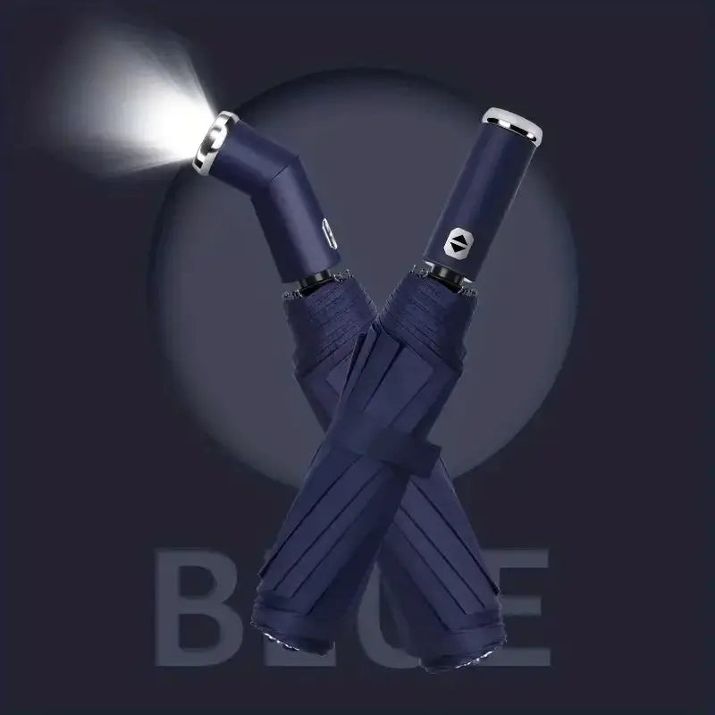 Automatic Folding Umbrella | LED Flashlight | Windproof | Three Fold