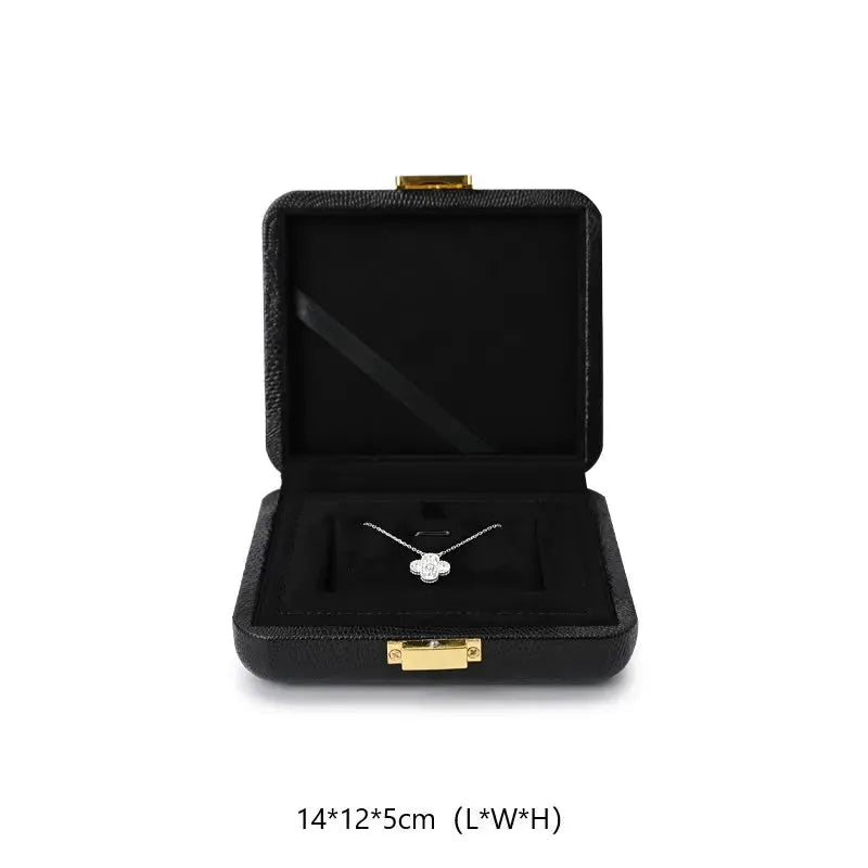 Oirlv Black Jewelry Organiser Boxes PU Leather Ring Earring Jewelry Set Box Jewel cases of precious metal Storage Box Gifts Box from PriceLows™