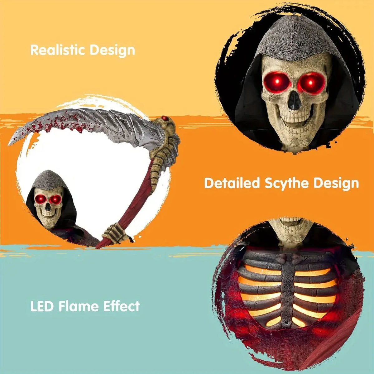 7FT Animated Grim Reaper | Infrared Sensor | Auto Activation | Outdoor Prop