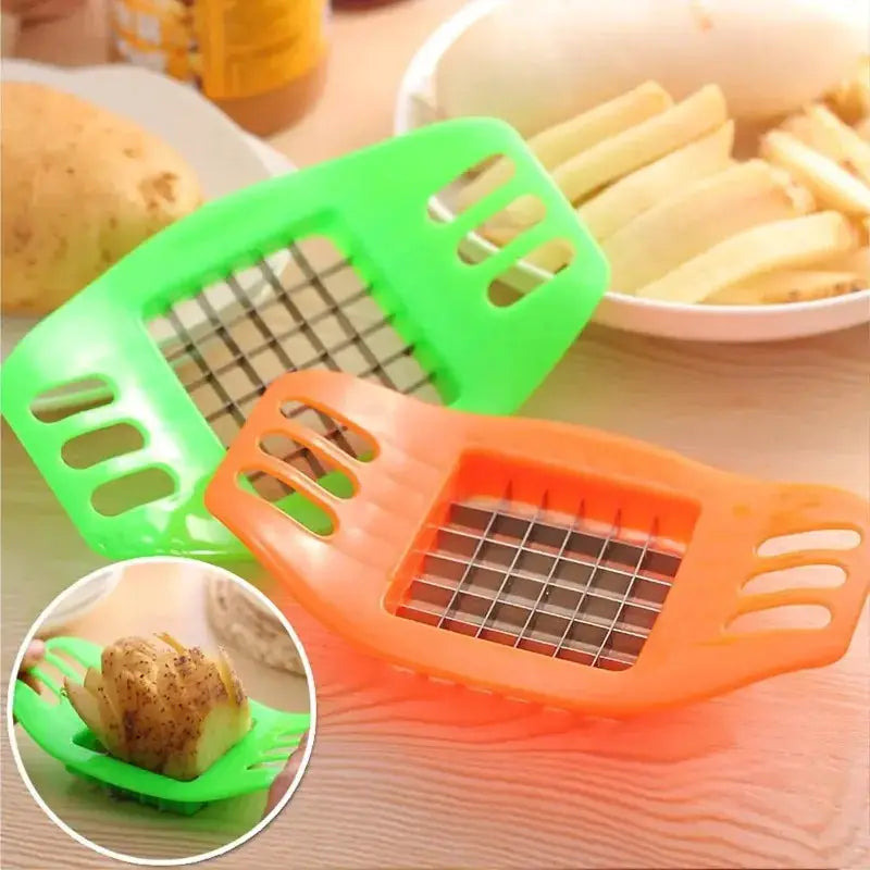 French Fry Cutter | Manual Hand Lever | Stainless Steel Blade | Compact Design