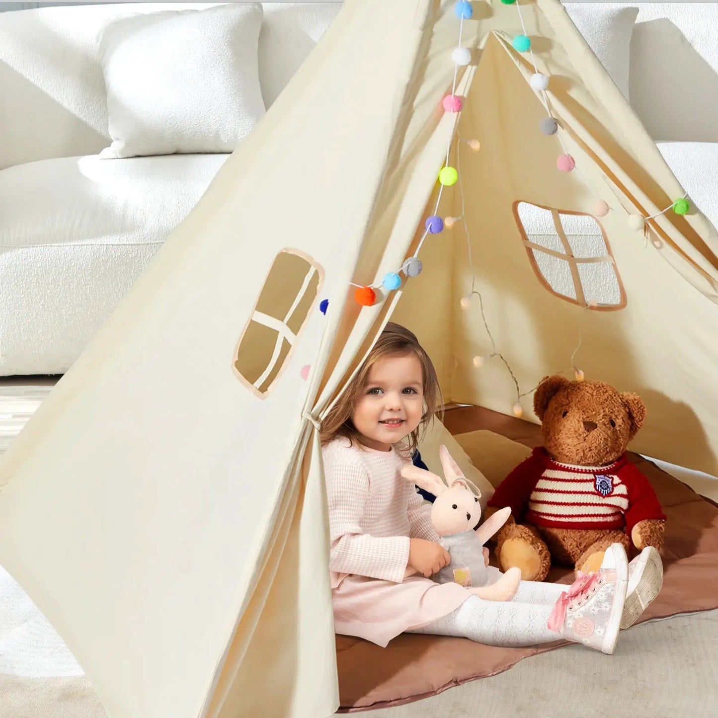 VEVOR Kids Play Tent Teepee Tent for Kids 1-5 Years Old Tent for Kids with Windows for Indoor and Outdoor Toddler Tent from PriceLows™