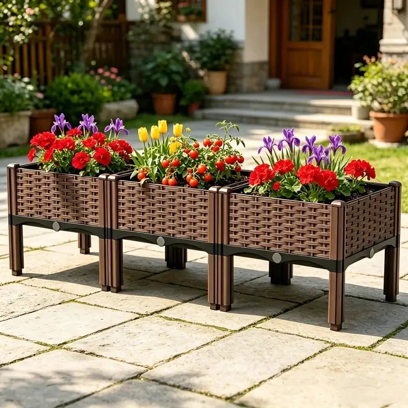 KEEHOME 3pcs Raised Garden Bed with Legs, Elevated Plastic Planter Box for Outdoor Plants, Flowers, Vegetables And Herbs from PriceLows™