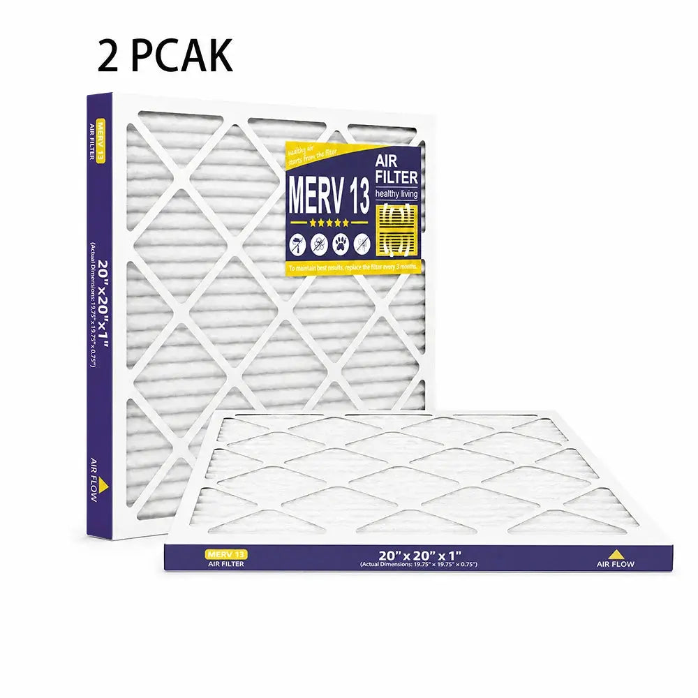 20x20x1 AC Furnace Filter MERV 13, Allergy Relief, 3-Month Pleated Air Filter, 4-Pack (Actual 19.75x19.75x0.75) from PriceLows™