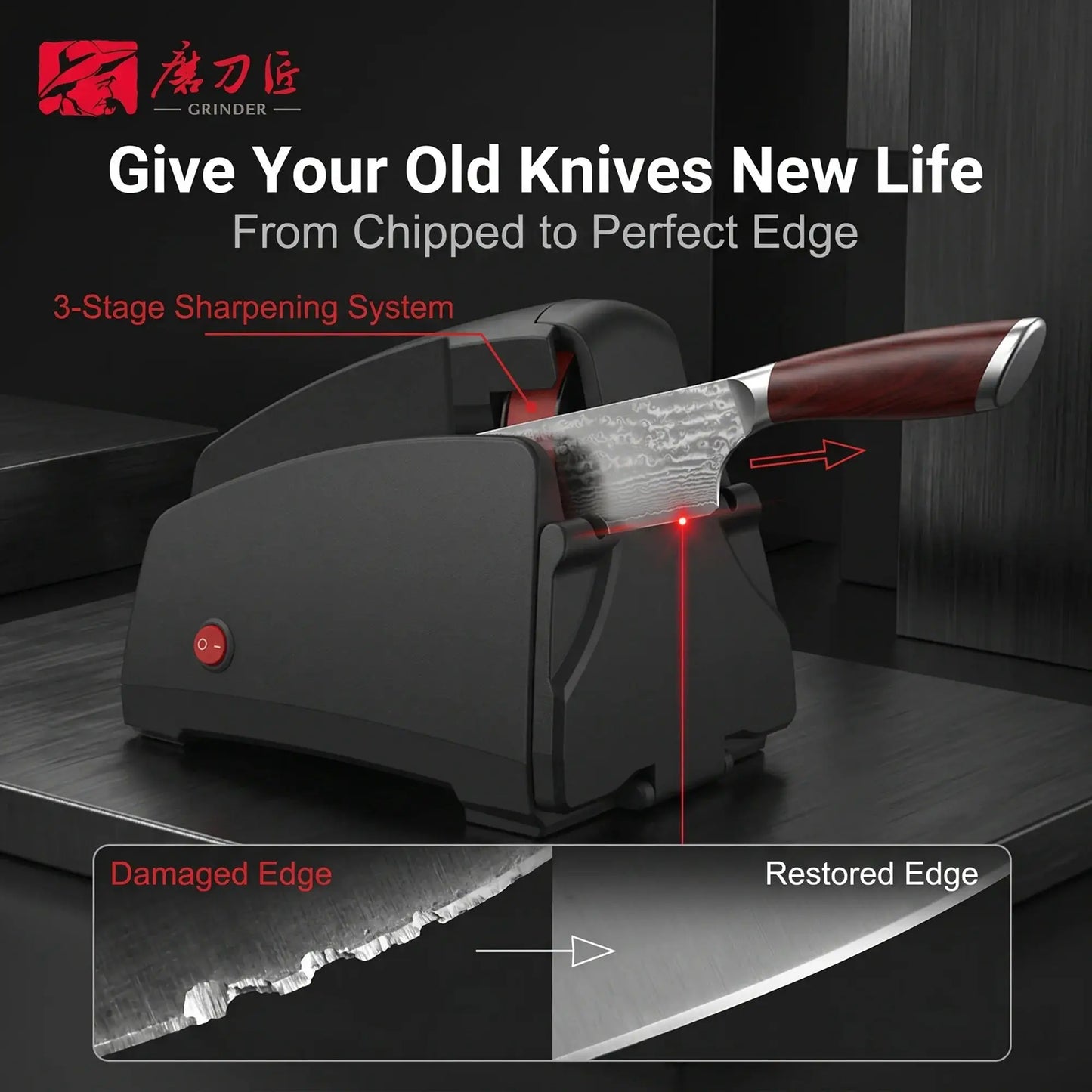 Electric Belt Sharpener | 4 Grits 120 320 600 1000 | Knife Sharpening