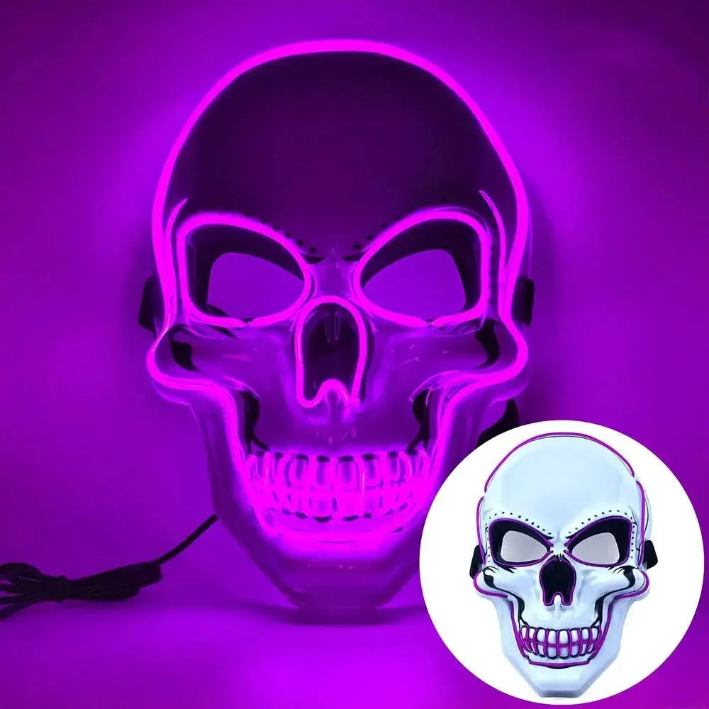Full Face Skull Mask | Luminous Design | Adult Size for Halloween