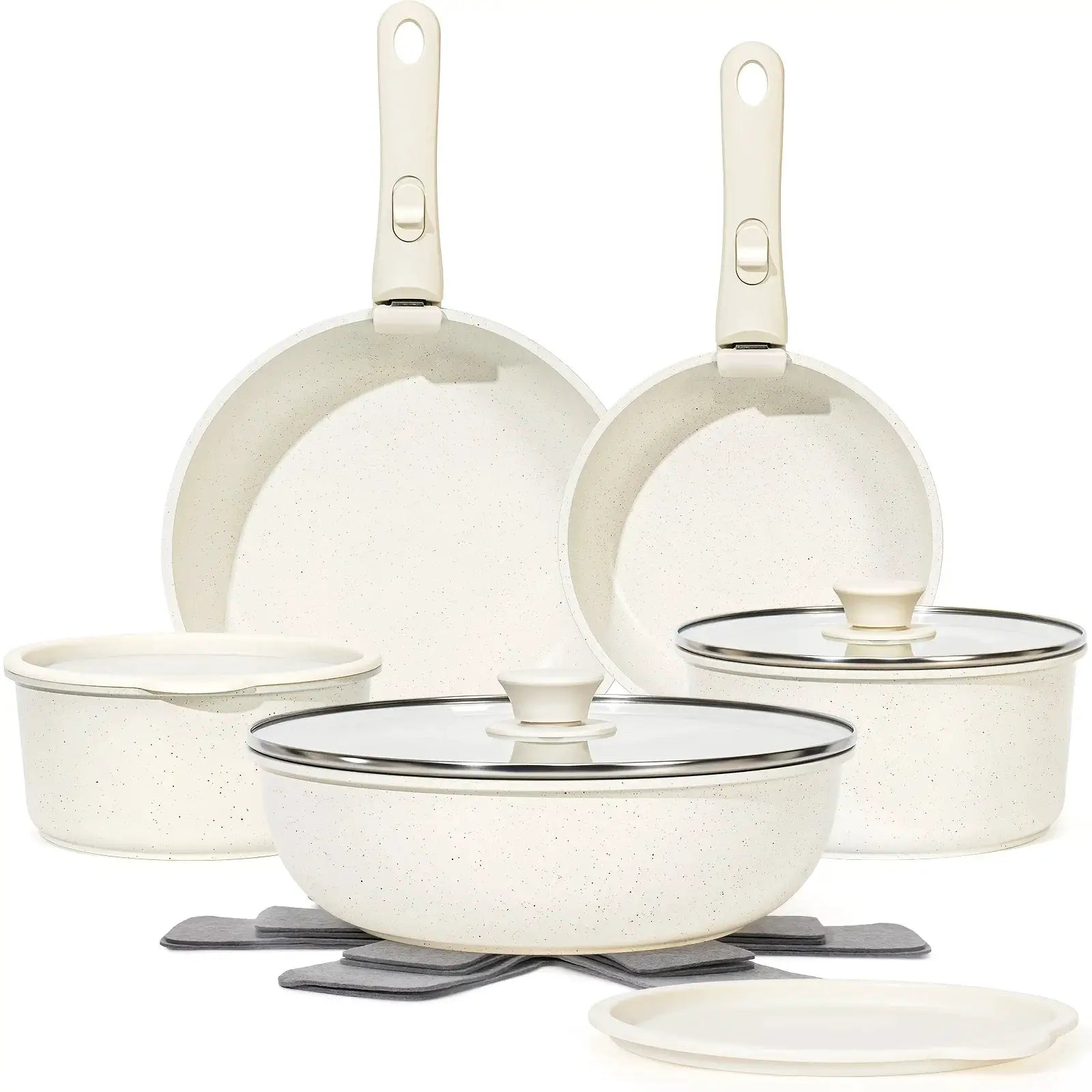 15 Pots And Pans Set Set, Non-Stick Kitchen Cooking Set with Removable Handles, Crock Pot, Cooking Pot, Steamer, Pan Oven Safe Non-Stick Cookware Set, Sautéing And Cooking, Home Essentials, Kitchen Gadgets, Potluck Party from PriceLows™