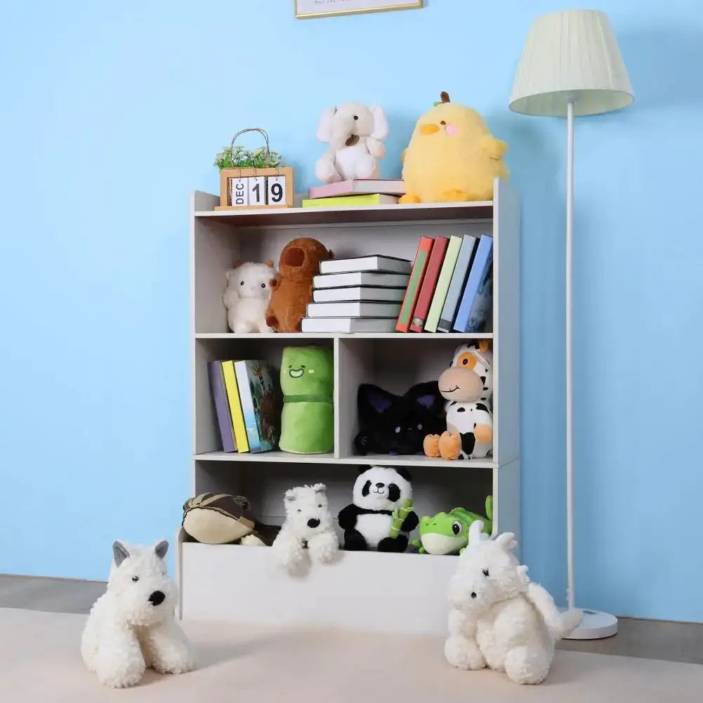 Kids Bookshelf – 4-Tier Wooden Storage Bookcase with Toy Organizer for Playroom, Nursery, and Baby Bedroom from PriceLows™