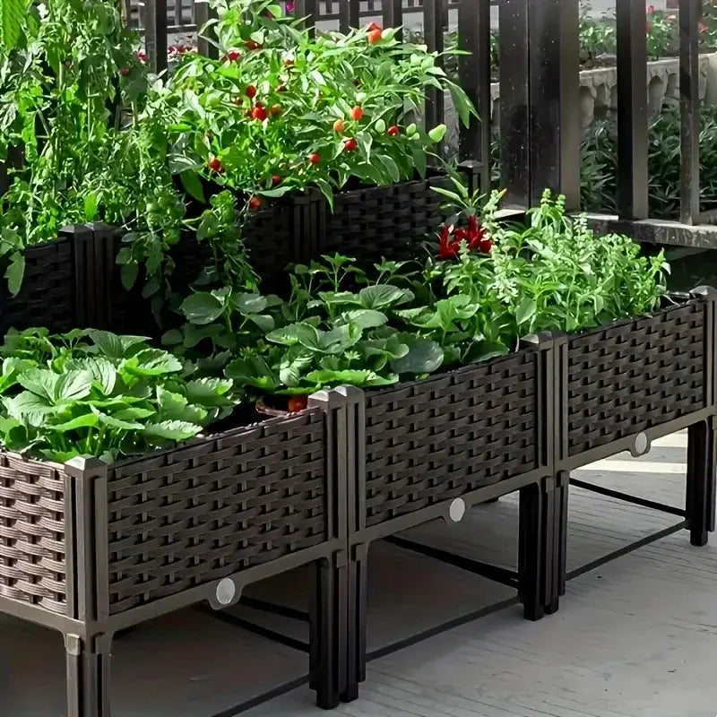KEEHOME 3pcs Raised Garden Bed with Legs, Elevated Plastic Planter Box for Outdoor Plants, Flowers, Vegetables And Herbs from PriceLows™
