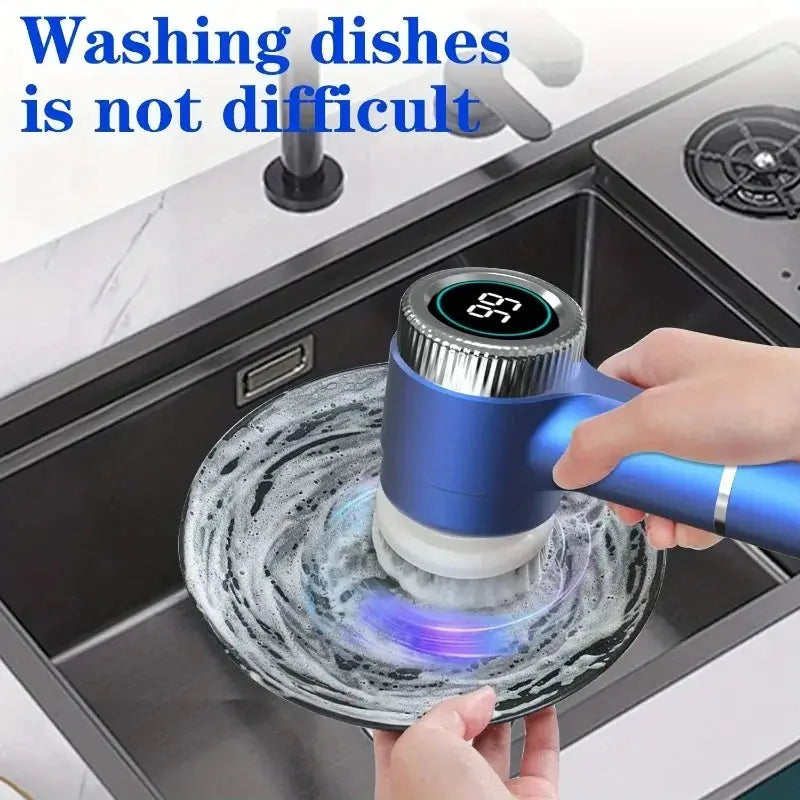 Electric Spin Scrubber | 5 Brush Heads | 3 Speed | Handheld Shower Scrubber