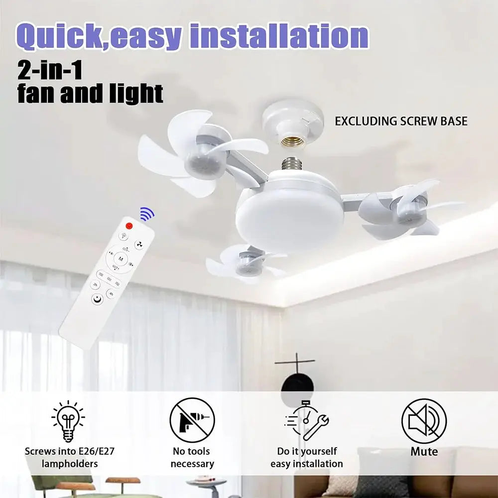 Ceiling Fan Light | Remote Control | Dimmable LED | 3 Speed