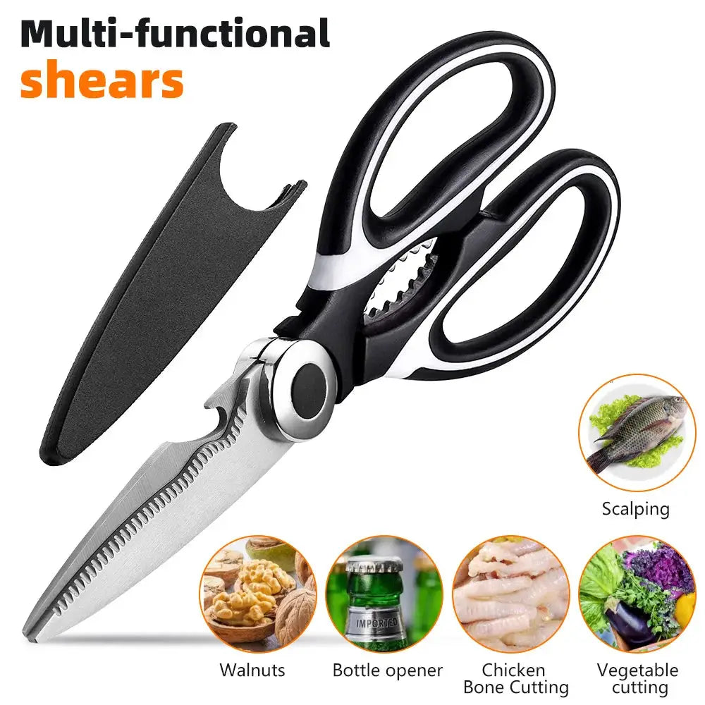 Multifunctional Scissors Kitchen Stainless Steel Scissors Chicken Bone Meat Fish Killing Dedicated Household Gadgets Scissors from PriceLows™