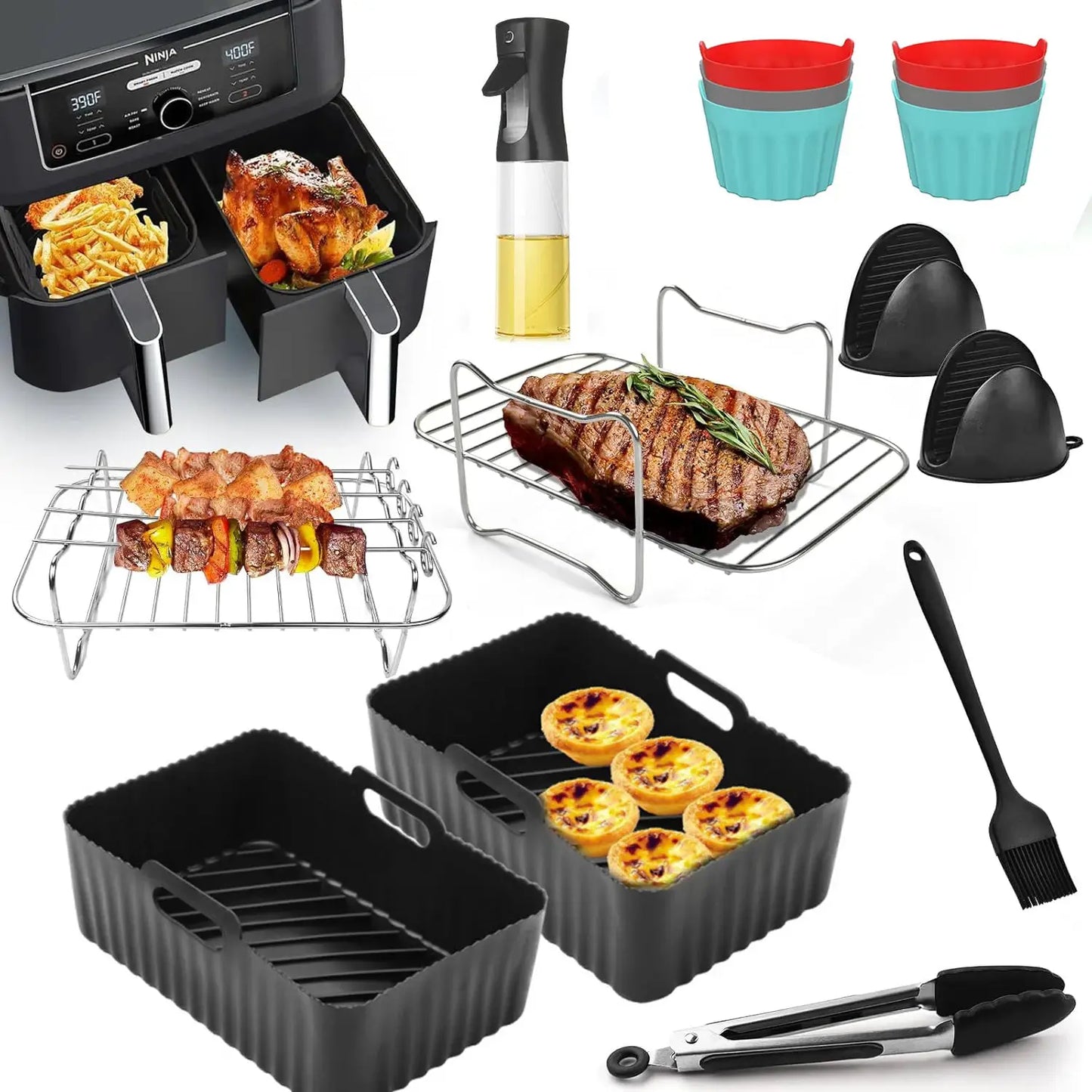 Silicone Air Fryer Mold | Cecotec 9L Compatible | Ninja AF400EU/AF300EU | 9L
