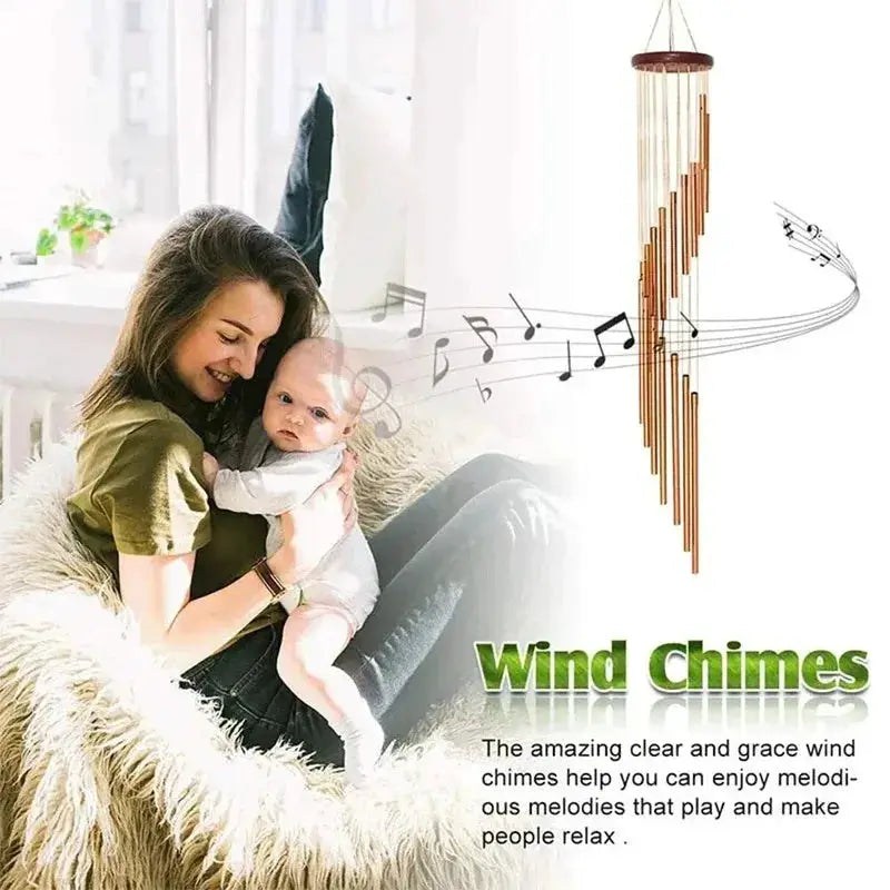 Metal Aluminium Tube Wind Chimes with Hooks, Outdoor Garden Decoration Home Wedding Party Memorial Decoration Favours from PriceLows™