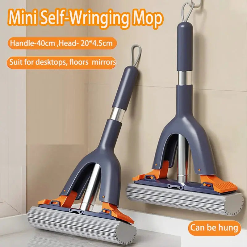 Mini Mop Self Squeeze Mop Powerful Folding Household Clean Tools No Hand Wash Strong Absorbent Mop for Bathroom Kitchen Desktop from PriceLows™