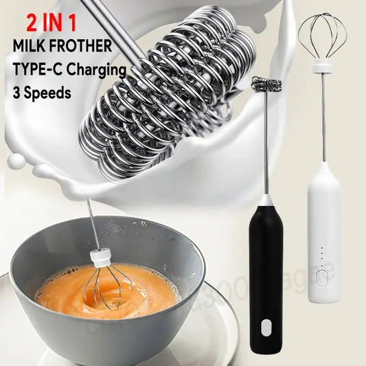 Electric Milk Frother | 2 In 1 | TypeC Charging | 3 Speeds