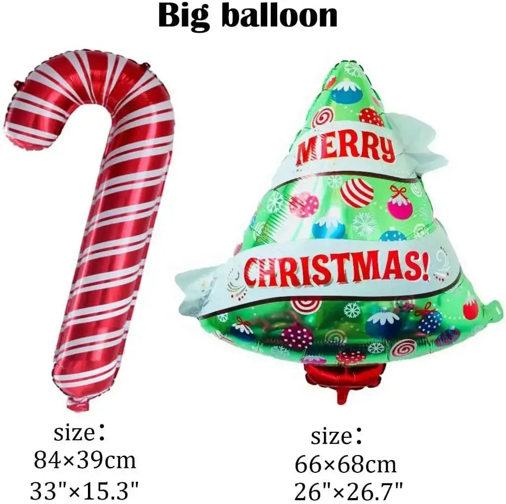 Christmas Balloons | 7 Piece Set | Giant Foil | Holiday Party Decor