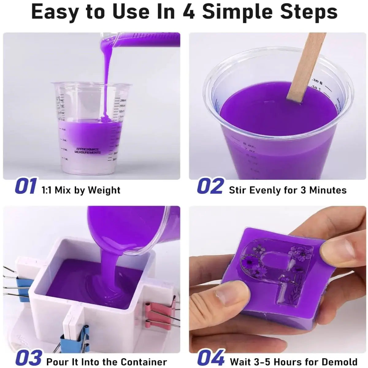 Silicone Mold Kit | Fast Cure Purple | Resin Casting | 2 Part System