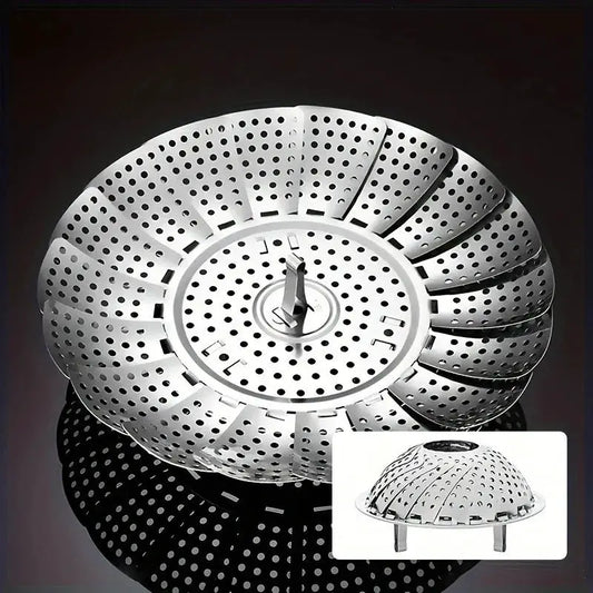 Stainless Steamer Basket | Expandable 6 to 10.5in | Foldable | Fits Pots