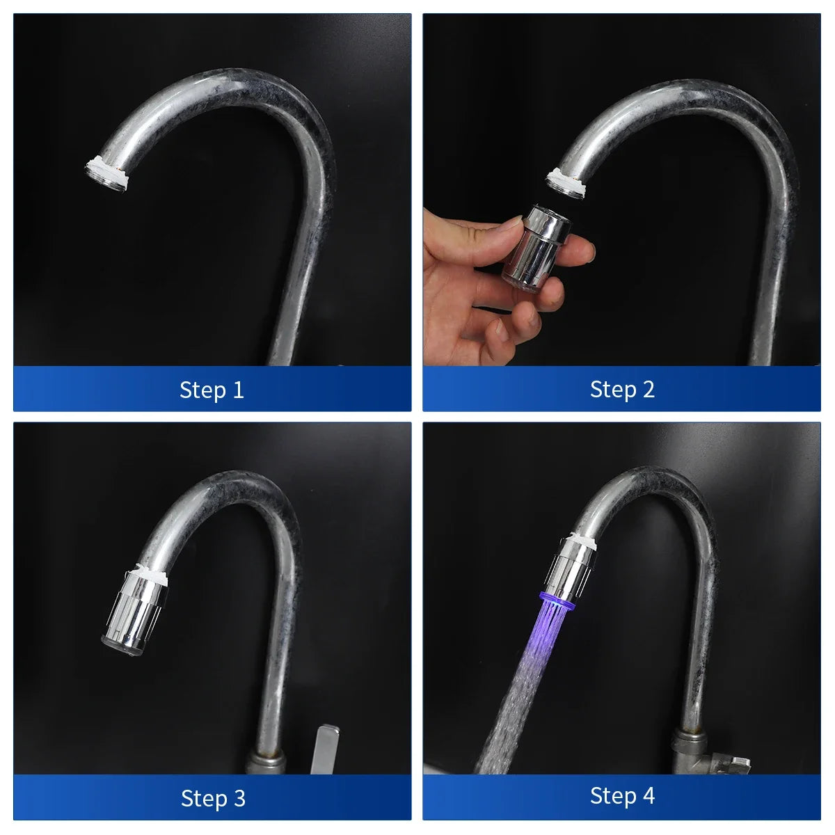 LED Faucet Aerator | Temperature Sensitive | 7 Color Change | Universal Fit