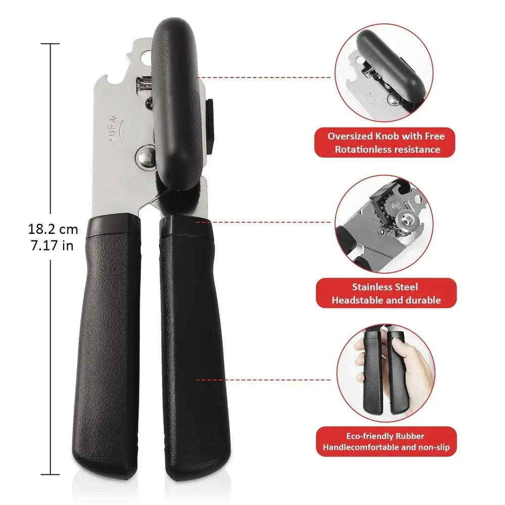 Integrated Manual Can Opener with Built-in Bottle Opener Ergonomic Grip Smooth Cutting Safe Design Multifunctional Kitchen Tool from PriceLows™