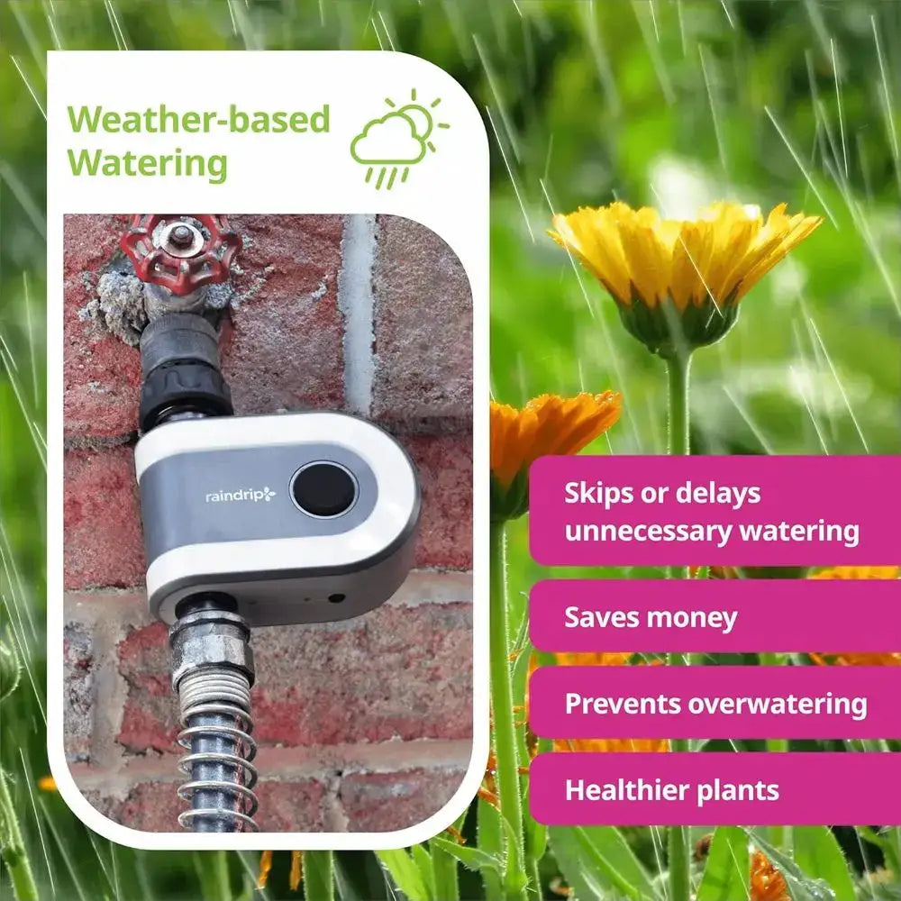 Smart Water Sprinkler Timer, Hose-End Controller for Garden Irrigation, App Control via 2.4 GHz, Compatible with GHT, Gray from PriceLows™