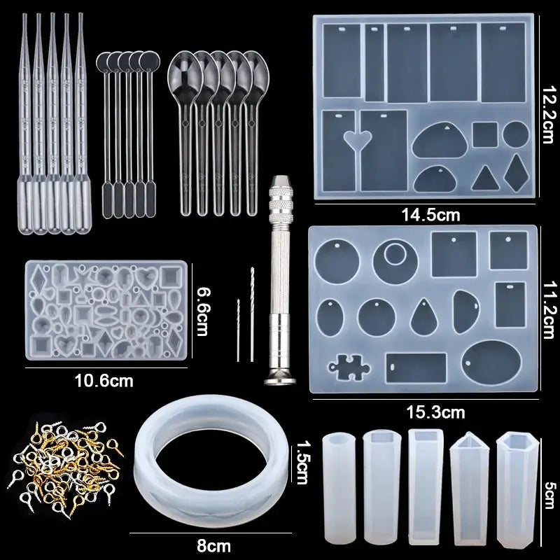 Resin Jewelry Making Kit | Dried Flowers Foil Earring Necklaces
