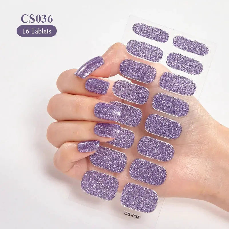 Full Cover Nail Stickers Fashion Nail Polish Nail Decoration Sparkling Glitter Self Adhesive Manicure Designer Nail Art Sticker from PriceLows™