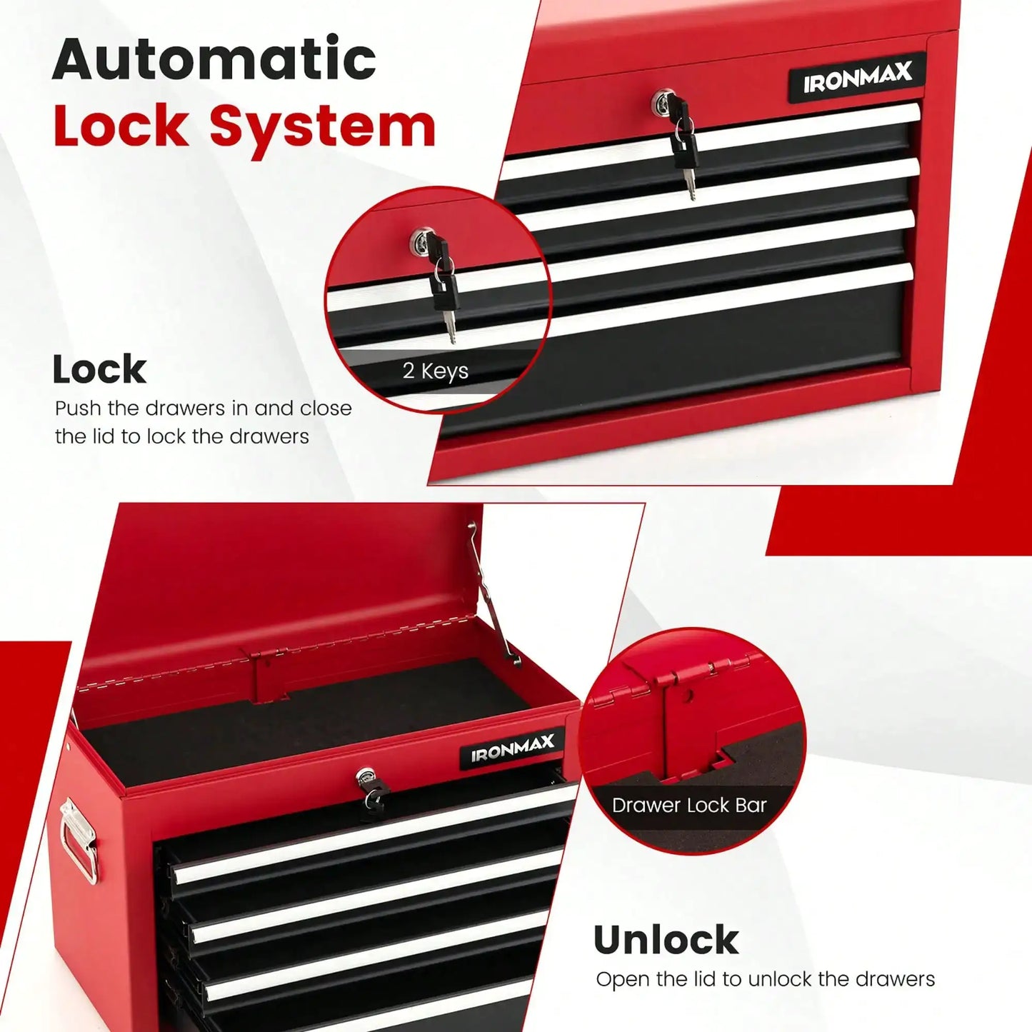 6-Drawer Rolling Tool Chest Lockable Tool Box And Storage Cabinet Garage Workshop from PriceLows™