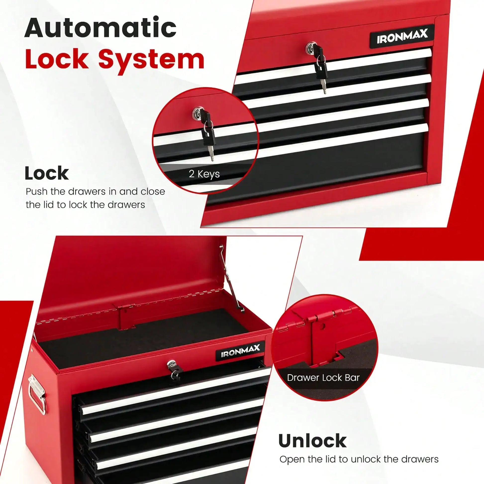 6-Drawer Rolling Tool Chest Lockable Tool Box And Storage Cabinet Garage Workshop from PriceLows™