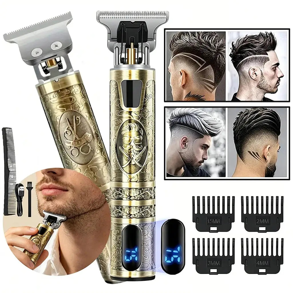 Hair Clipper | LCD Display | USB Rechargeable | 4 Guide Combs Included