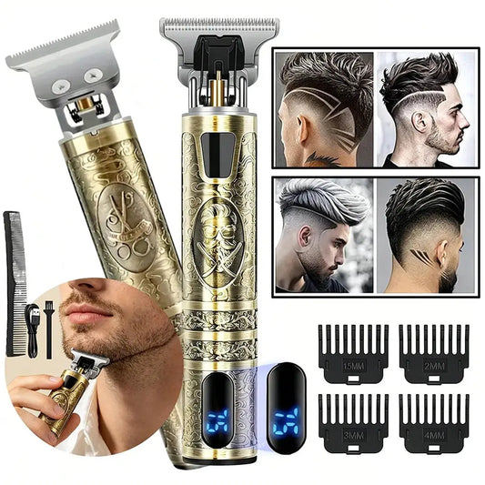 Hair Clipper | LCD Display | USB Rechargeable | 4 Guide Combs Included