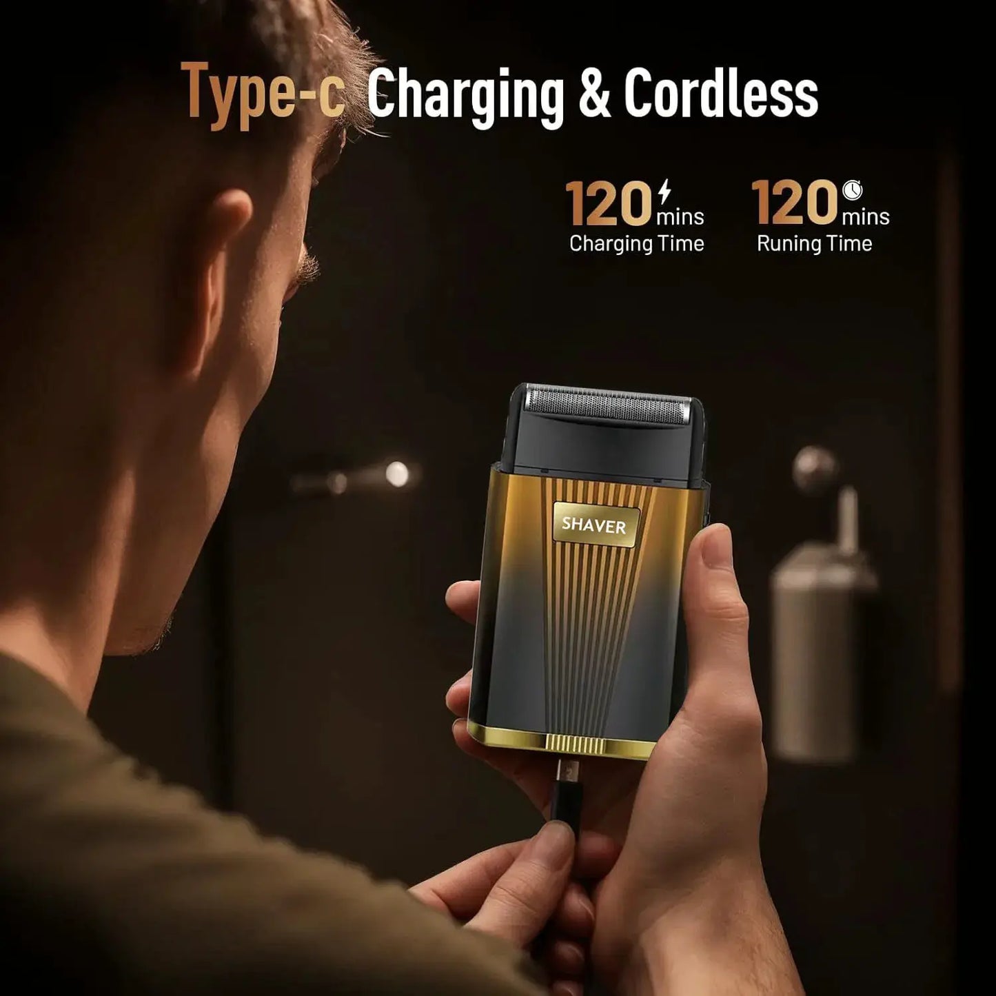 Electric Foil Shaver | Cordless Rechargeable | LED Display | Steel Blades