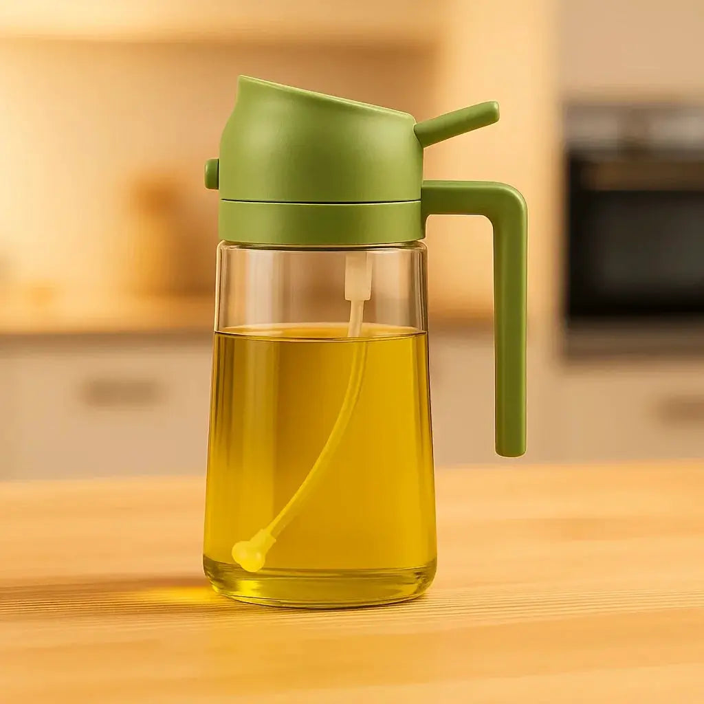 4-Pack Glass Oil Spray Bottles – 15.89oz, Dual-Use Spray & Pour, Drip-Proof, for Air Fryer, Olive Oil, Soy Sauce, Easy to Clean from PriceLows™