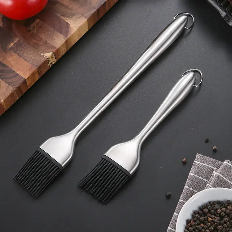 Silicone Basting Brush | Stainless Steel Handle | Heat Resistant 230C | 2 Pack