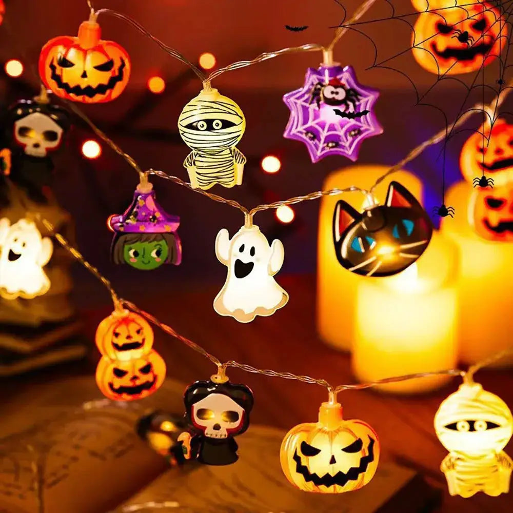 Halloween LED String Lights | Battery Operated | Ghost Pattern | Indoor Use
