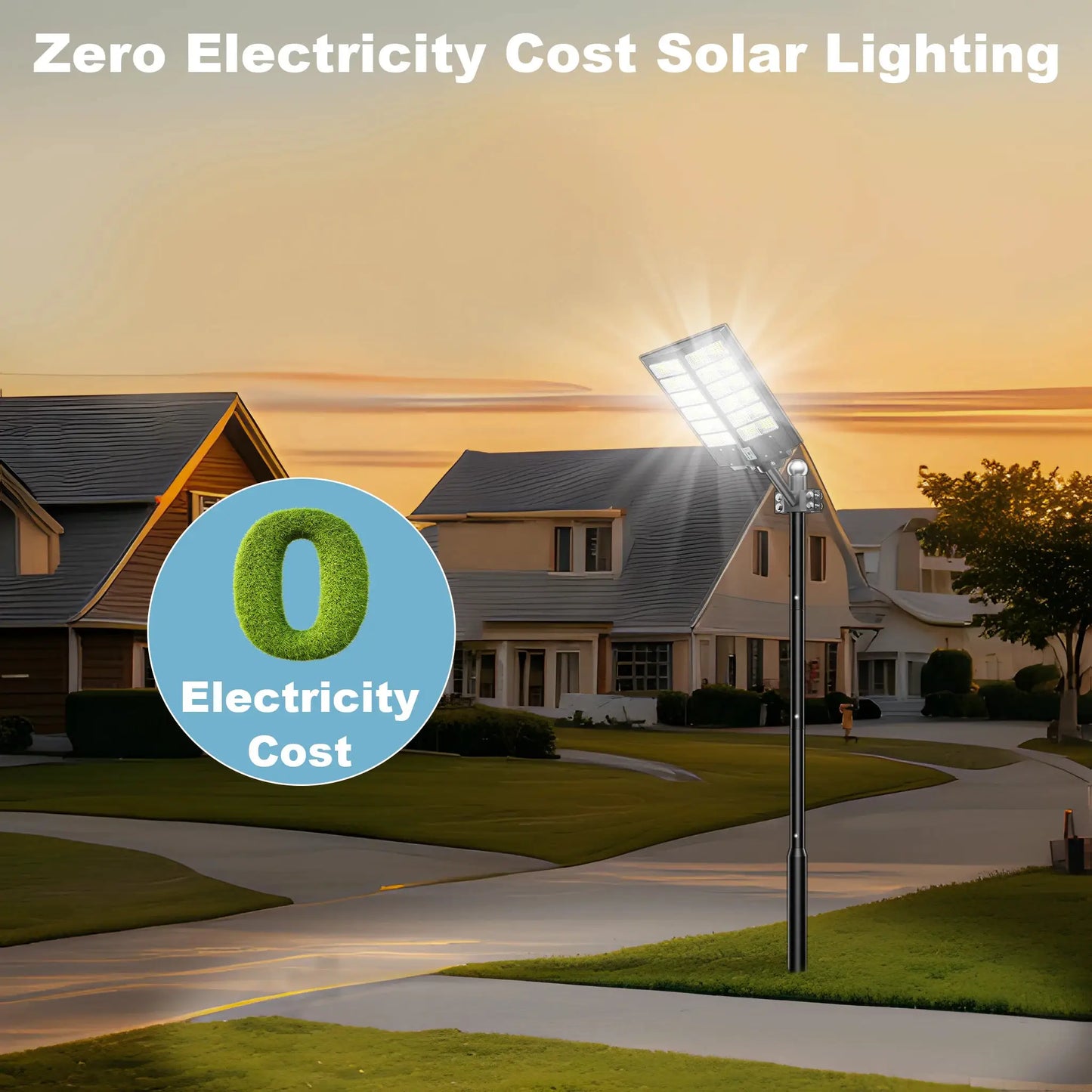 6000-watt waterproof solar street lights. Automatically turn on at dusk and are equipped with motion sensors. Suitable for comme from PriceLows™